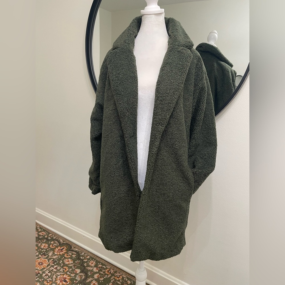 NWOT Teddy Bear Fleece Oversized-Fit Lapel Jacket by Daily Ritual - Picture 7 of 11